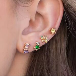 Disney’s Tangled Stud Earrings Set- Gold